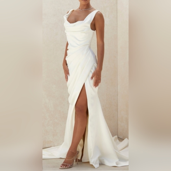 House of CB ‘Delphine’ Ivory Draped Corset Bridal Gown NWOT - Picture 5 of 5